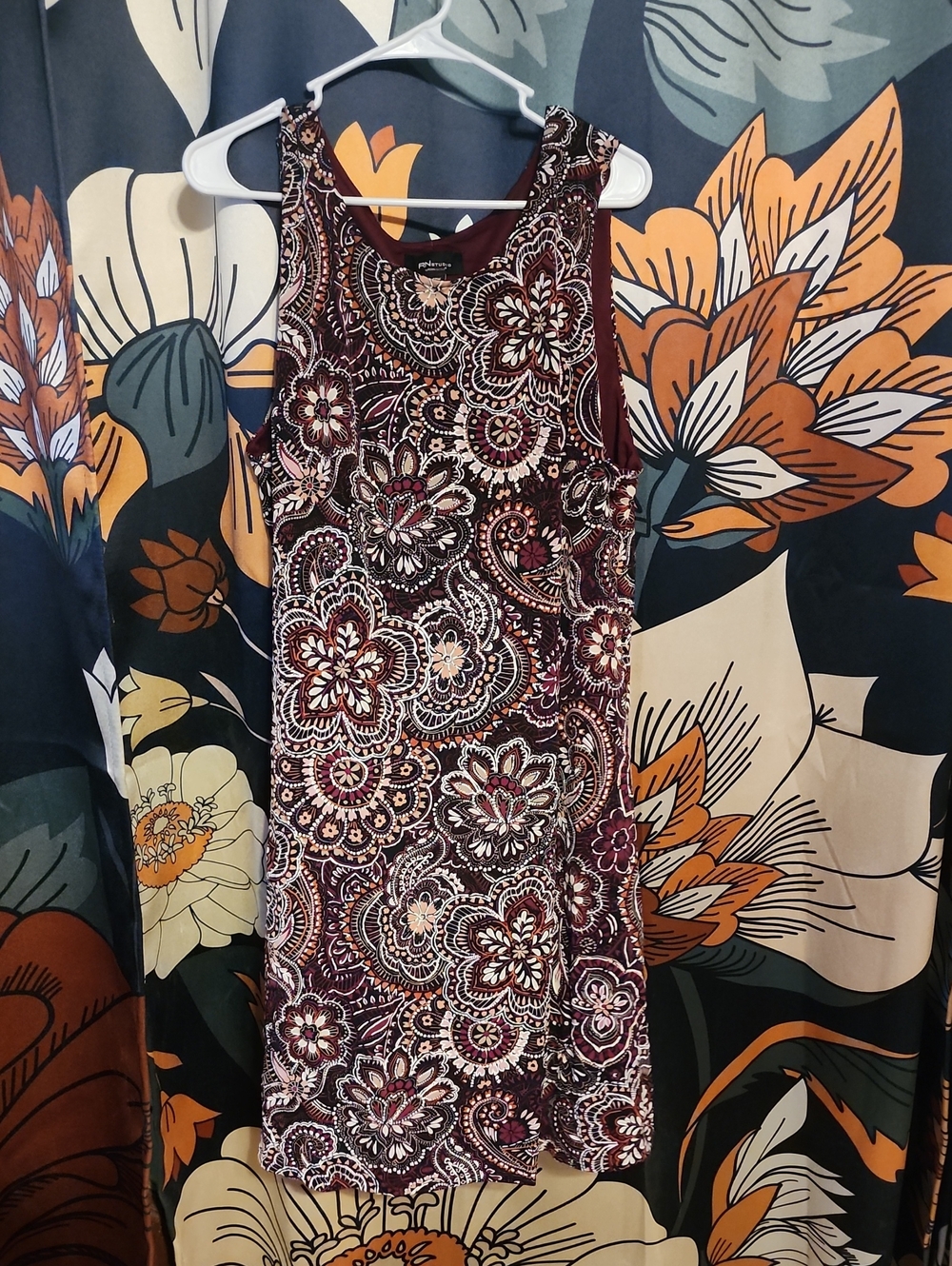 Ronni Nicole Burgundy Floral Paisley Mini Dress